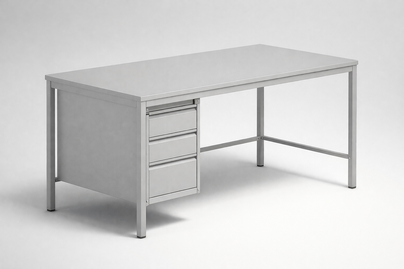 Metal desk Bim 021 st - combining the main worktop mit enclosed Aufbewahrung