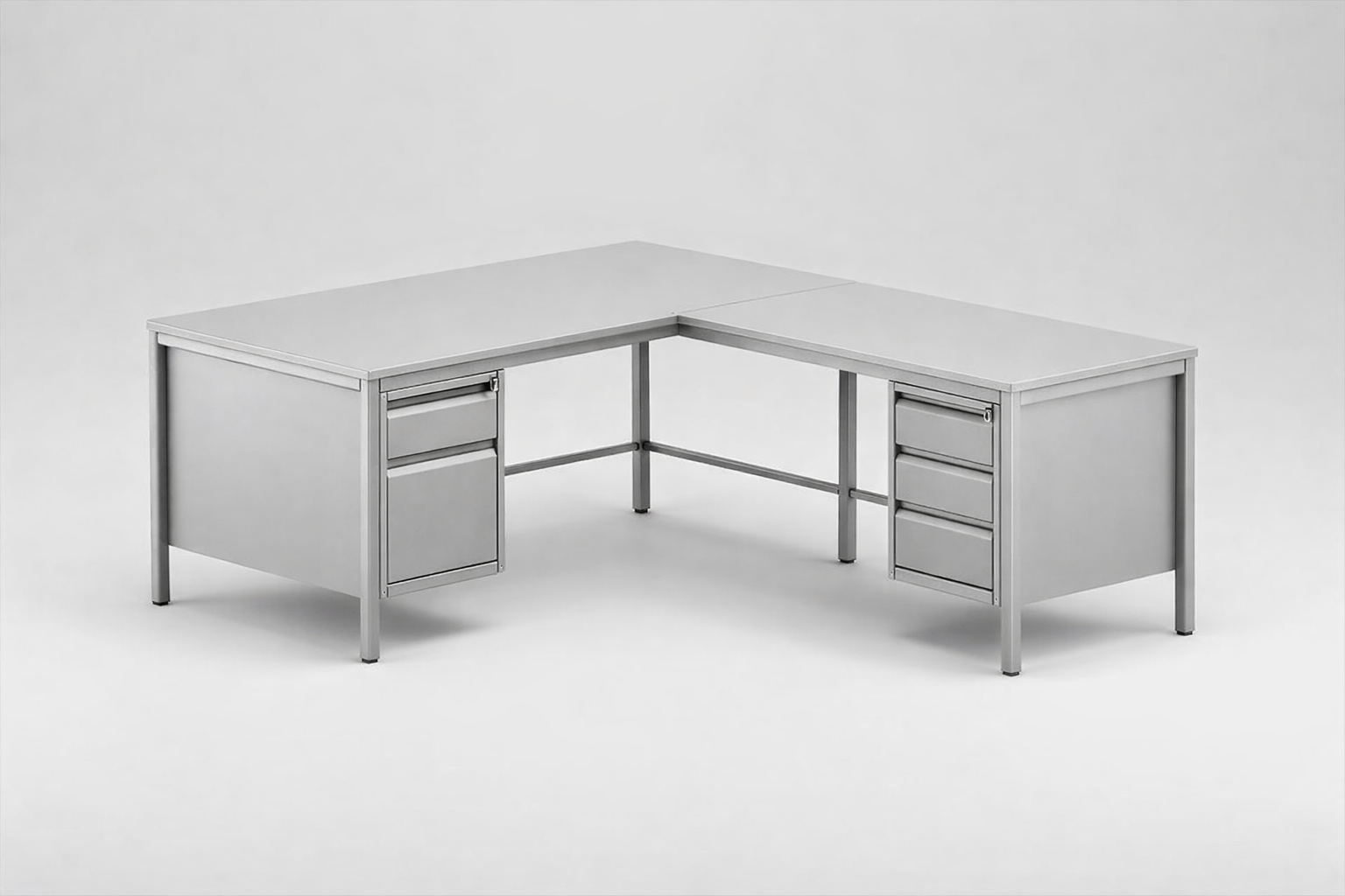 Metal desk Bim 073 st - combining the main worktop mit enclosed Aufbewahrung
