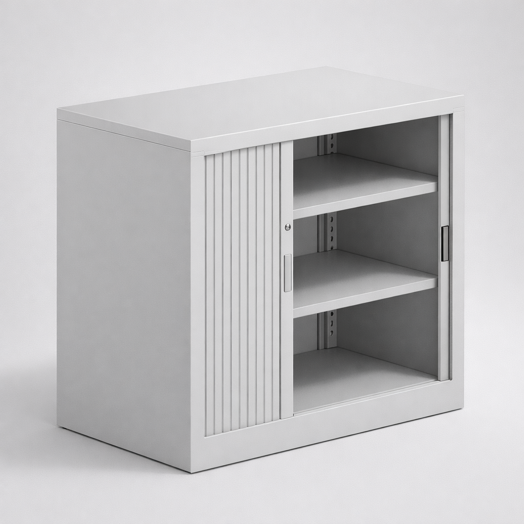 Metal desk Sbm 701 M - combining the main worktop mit enclosed Aufbewahrung