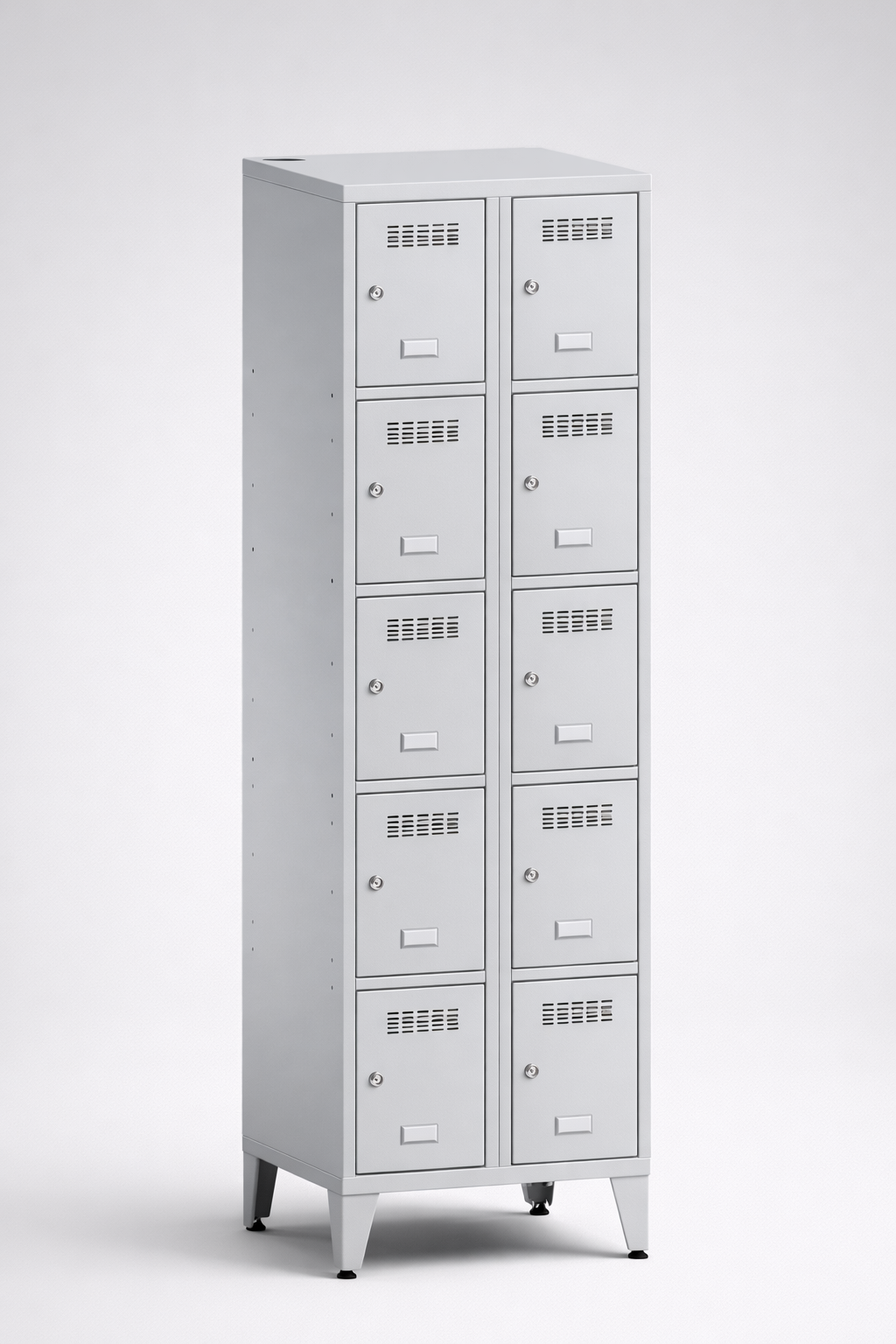 Schließfachschrank SUS 325 W st – auf Füßen - die klare Aufteilung persönlicher Fächer in gemeinsam
