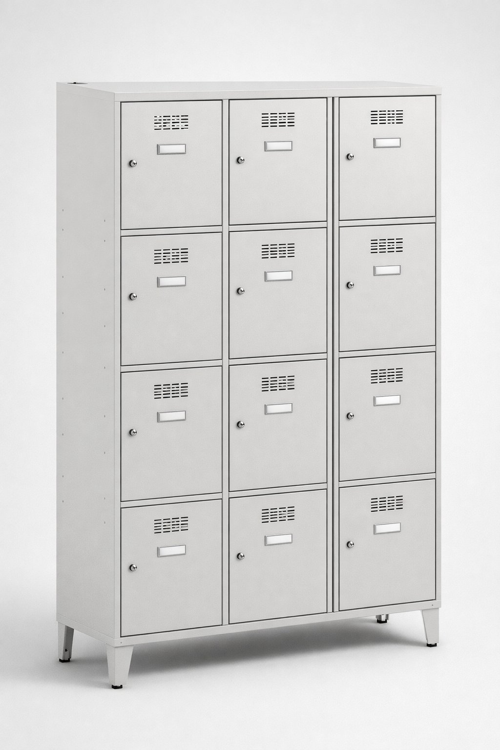 Schließfachschrank SUS 434 W st – auf Füßen - die klare Aufteilung persönlicher Fächer in gemeinsam
