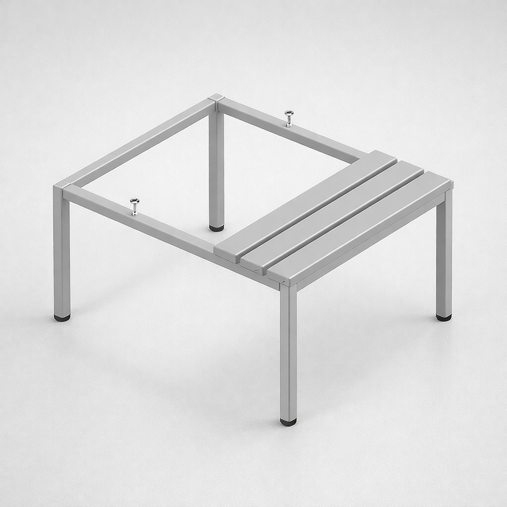 Untergestell für WSU- und MSU-Schränke P 311 W – Podstawy z siedziskiem z listew PCV - die Erweiterung kompatibler Schrankreihen um Aufsätze