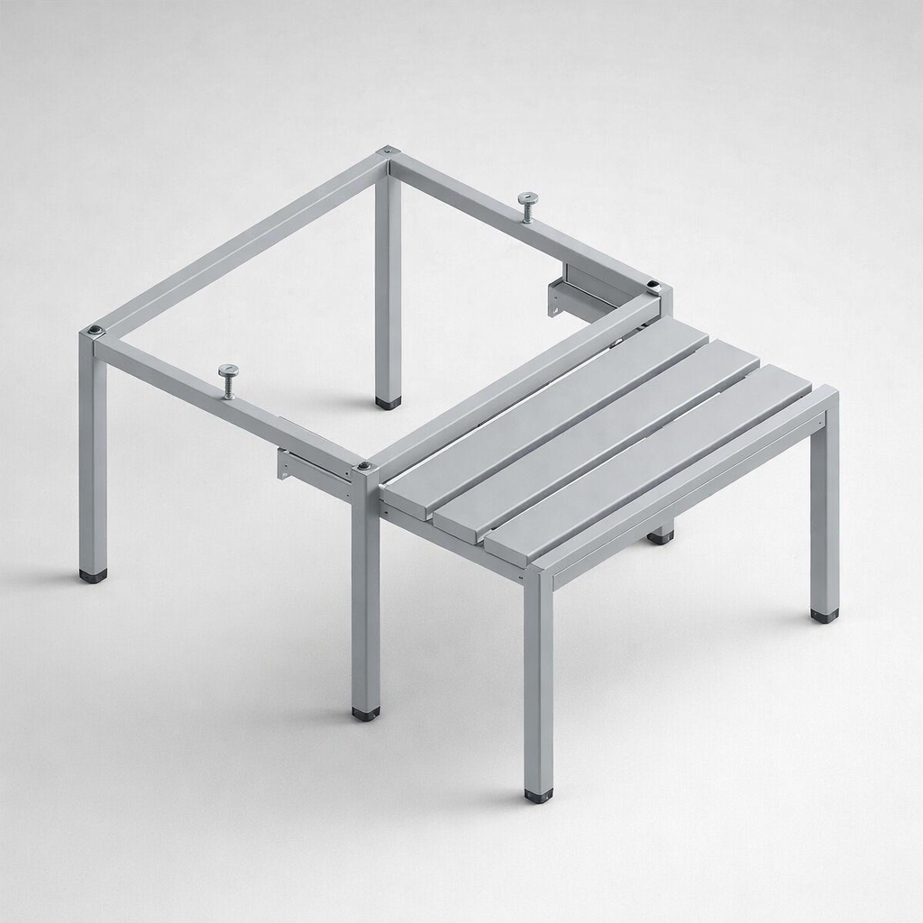 WSU / MSU Zubehör Pw 311 W – Podstawy z wysuwanym siedziskiem z listew drewnianych - die Erweiterung kompatibler Schrankreihen um Aufsätze