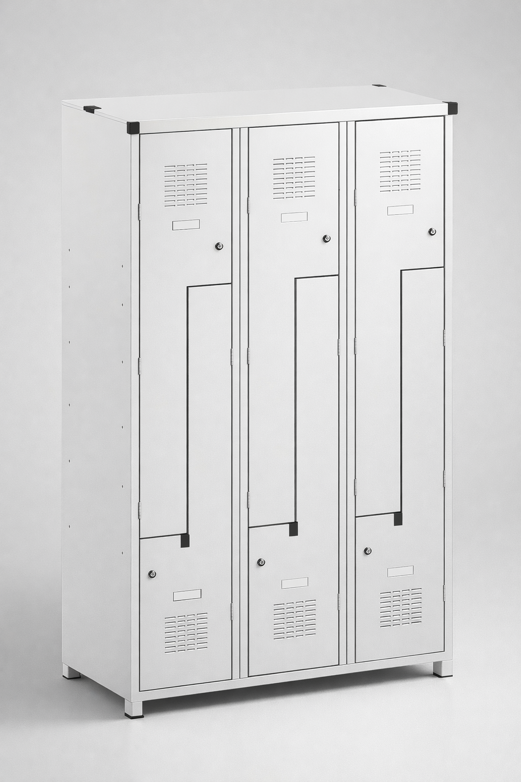 L-förmiger Mitarbeiterspind Sul 33 W st - die effiziente Nutzung der Umkleidefläche bei voller