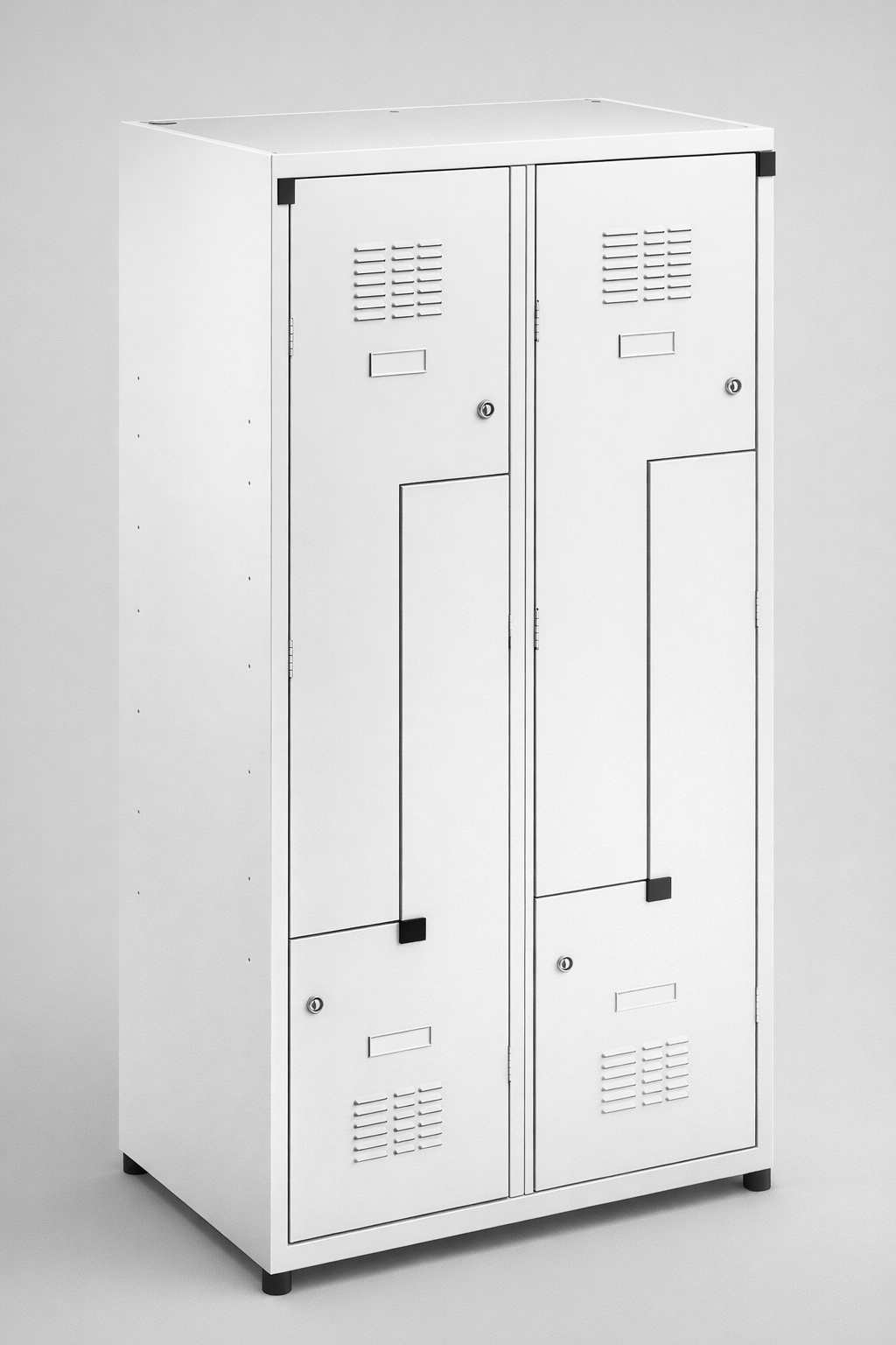 L-förmiger Mitarbeiterspind Sul 42 W st - die effiziente Nutzung der Umkleidefläche bei voller